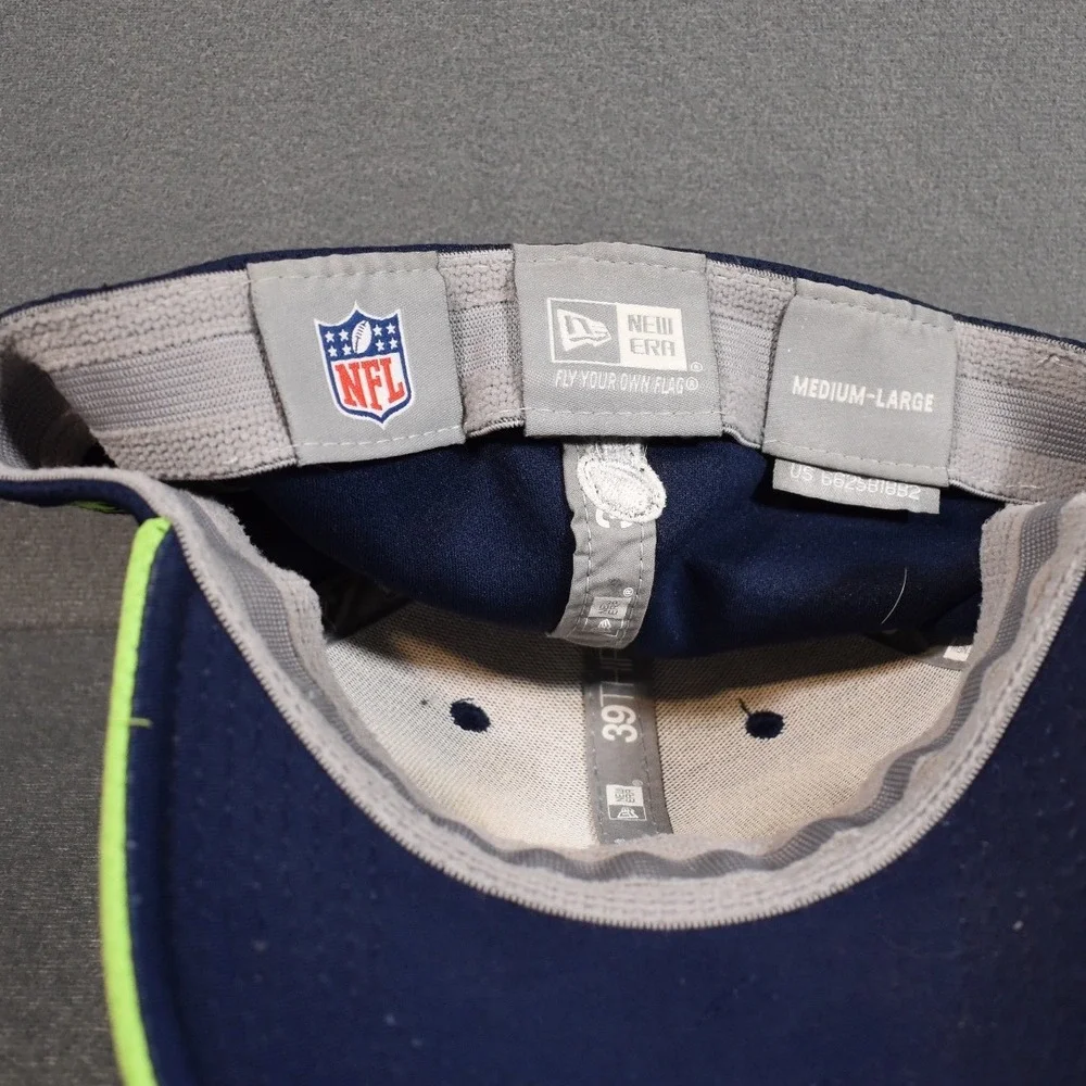 Seattle Seahawks New Era Fitted M-L 2014‎ Super Bowl Champions Hat Green Blue